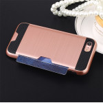Wholesale iPhone 8 Plus / 7 Plus Credit Card Slot Armor Hybrid Case (Black)